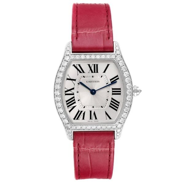 Cartier Tortue (Reference WA501009). A white gold diamond-set manual wind wristwatch. 2018.
