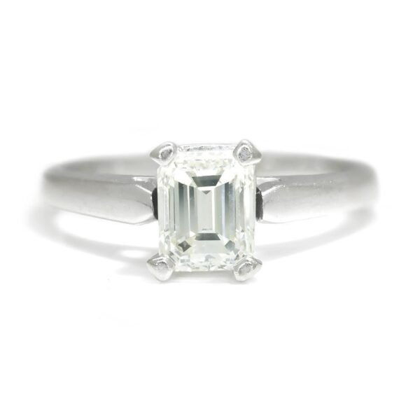 Certified Emerald Cut Diamond Solitaire Engagement Ring 1.05ct