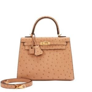 Chai Ostrich Kelly 25 Sellier Gold Hardware, 2022