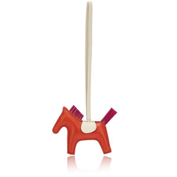 Cornaline, Craie and Magnolia Milo Lambskin and Horsehair GriGri Rodeo Charm PM, 2023