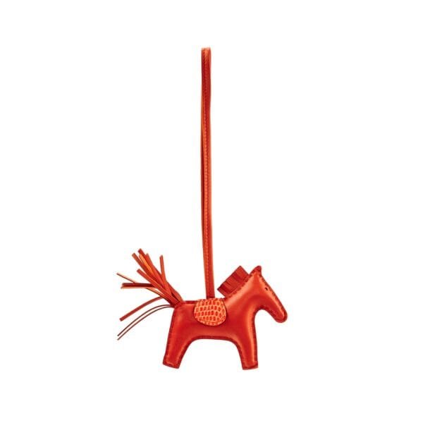 Cornaline Niloticus Lizard and Milo Lambskin Touch Grigri Rodeo Charm PM, 2022