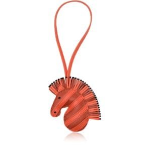 Cornaline, Orange Poppy and Rouge Sellier Milo Lambskin Geegee Charm