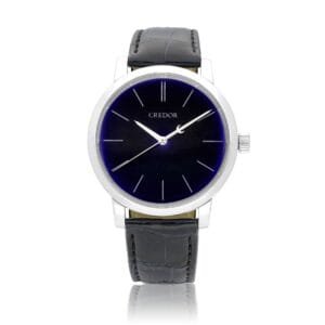 Credor Masterpiece Collection Eichi II (Reference GBLT997). A platinum manual wind wristwatch with blue enamel dial.