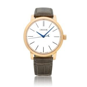Credor Masterpiece Collection Eichi II (Reference GBLT998). A rose gold manual wind wristwatch with enamel dial and power reserve indication.