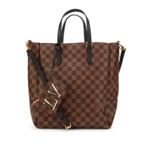 Damier Ebene Coated Canvas Belmont MM Gold Hardware, 2021