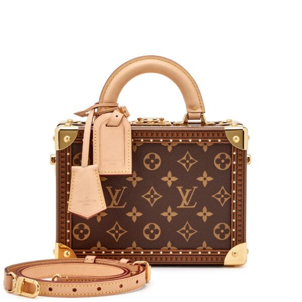 Ebene Monogram Coated Canvas Petite Valise Top Handle Trunk Bag Gold Hardware, 2022