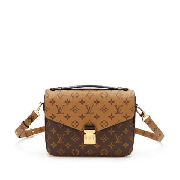 Ebene Reverse Monogram Coated Canvas Pochette Mètis Gold Hardware, 2021-2022