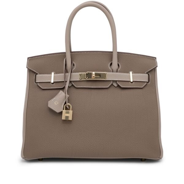 Etoupe and Gris Asphalt Togo Birkin 30 Permabrass Hardware, 2023