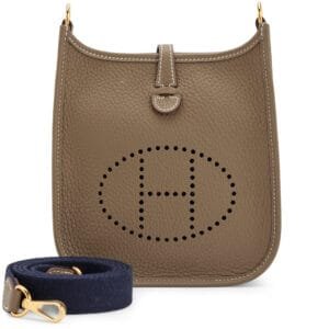 Etoupe Clemence and Bleu Indigo Amazone Evelyne TPM 16 Gold Hardware, 2024