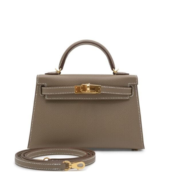Etoupe Epsom Mini Kelly II 20 Gold Hardware, 2024