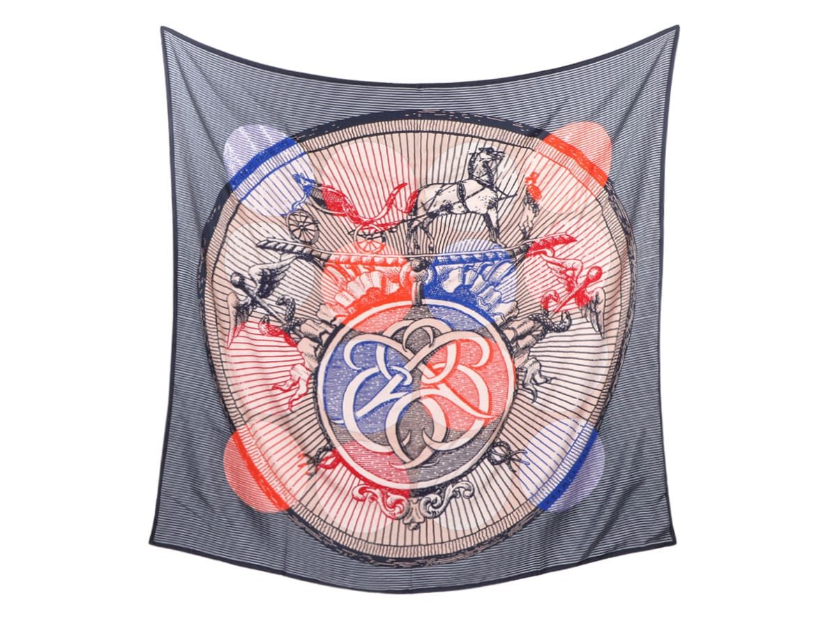 Exceptional Suite et Poursuite Cashmere Silk Embroidered Giant Scarf 140cm