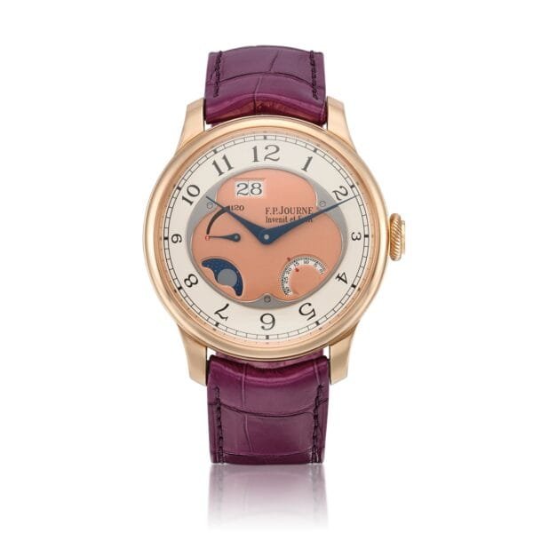 F. P. Journe Octa Divine. A rose gold automatic wristwatch with date, moon phases, and power reserve indication. 2005