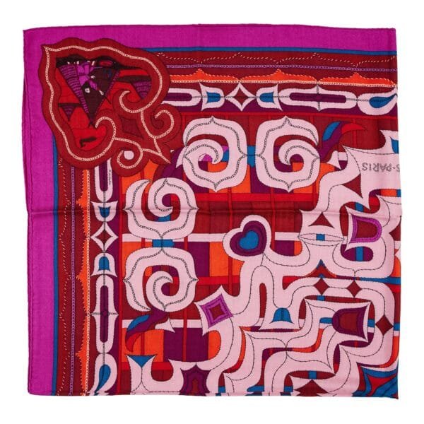 Fuchsia, Vieux Rose, and Rouge H, Espirit Ainou Cashmere and Silk Shawl 140