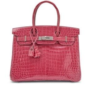 Fuschia Shiny Niloticus Crocodile Birkin 30 Palladium Hardware, 2011