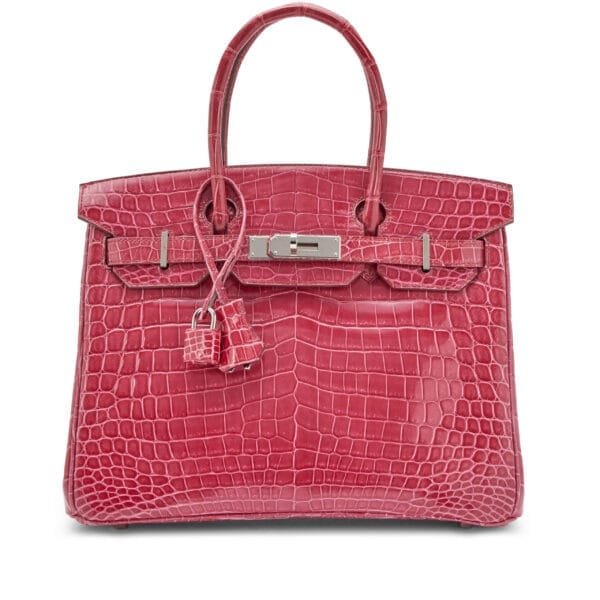 Fuschia Shiny Niloticus Crocodile Birkin 30 Palladium Hardware, 2011