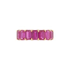 Gold, 9.60ctw Ruby and Diamond Eternity Band Ring