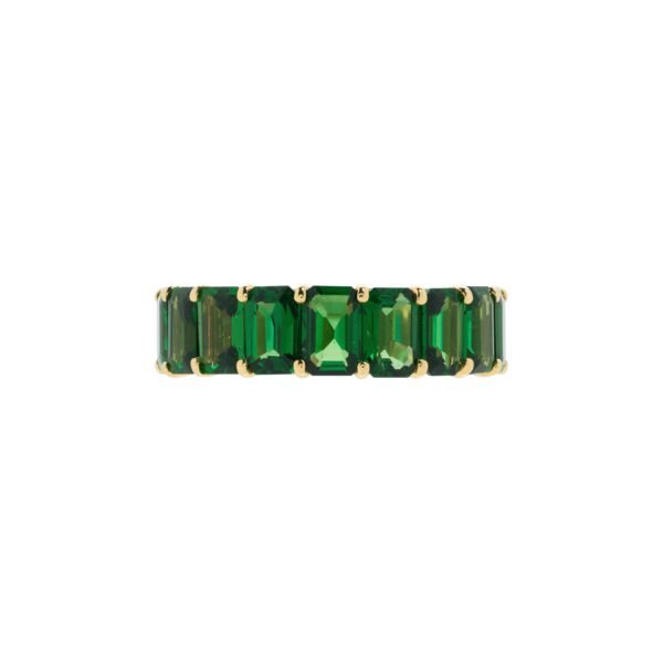 Gold and 9.55ctw Tsavorite Garnet Eternity Band Ring