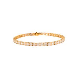 Gold and 9.95ctw Round Brilliant Cut Diamond Tennis Bracelet