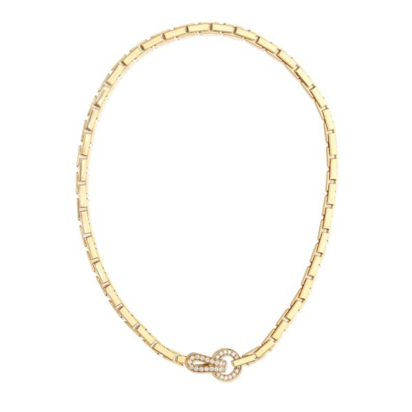 Gold and Diamond Agrafe Necklace