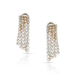 Gold and Diamond Drop Earclips