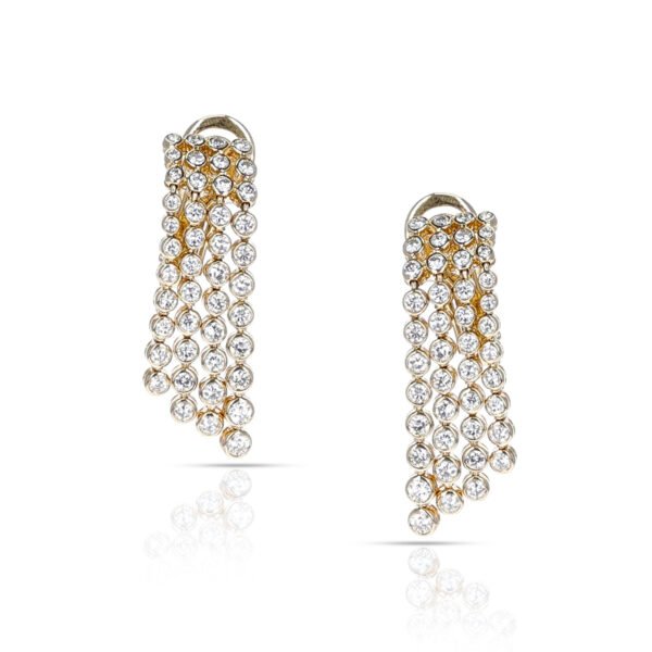 Gold and Diamond Drop Earclips
