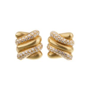 Gold and Diamond Earclips