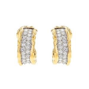 Gold and Diamond Hoop Earrings