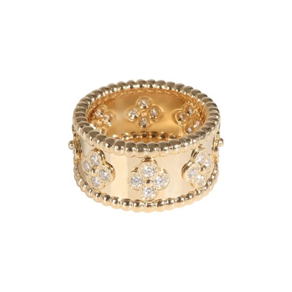 Gold and Diamond Perlée Clovers Band Ring