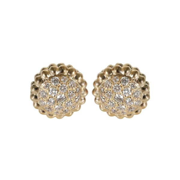 Gold and Diamond Perlée Stud Earrings