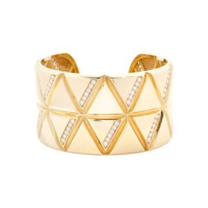 Gold and Diamond Triangolini Cuff Bracelet