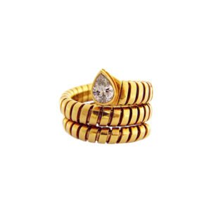 Gold and Diamond Tubogas Serpenti Ring