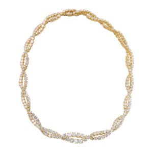 Gold and Diamond Twisted Collar Necklace