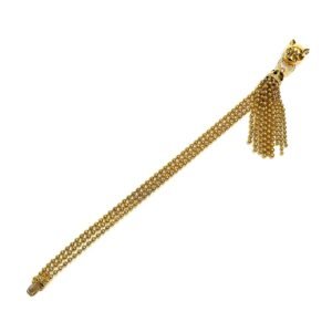 Gold, Diamond, Emerald and Onyx Tassel Bracelet