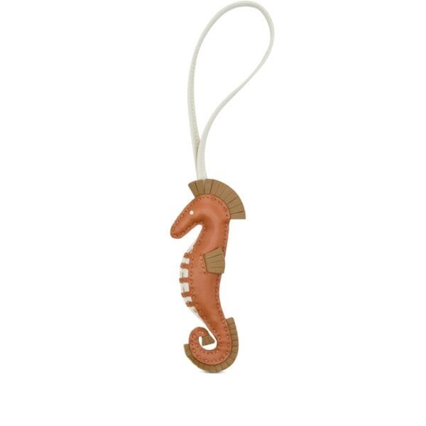 Gold, Kraft and Craie Milo Lambskin Seahorse Charm, 2023