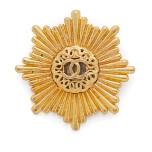 Gold Metal Starburst Brooch, 1983