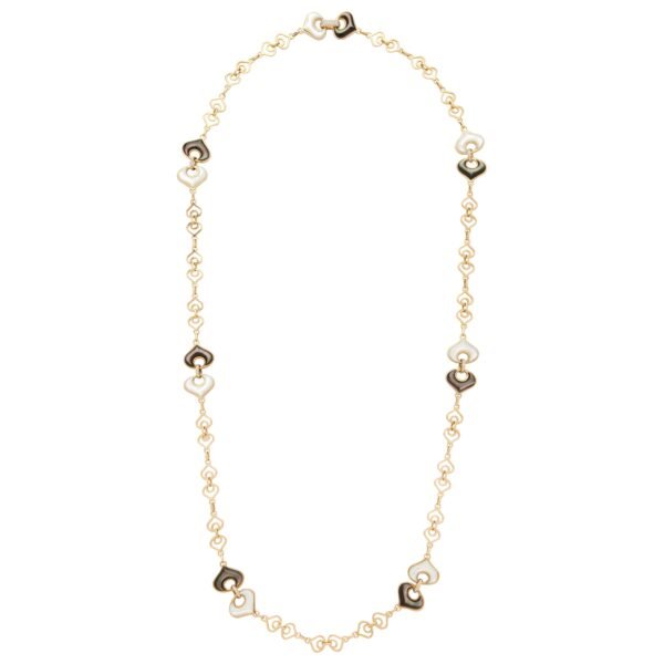 Gold, Mother of Pearl and Diamond Longchain Necklace