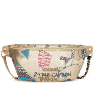 Gold Multicolor Graffiti Canvas Paris-New York Street Spirit Waist Bag Aged Gold Hardware, 2019