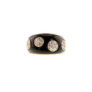Gold, Onyx and Diamond Ring