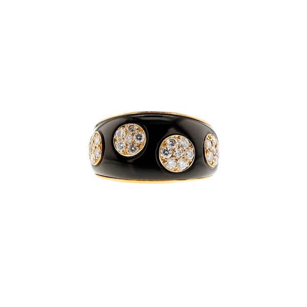 Gold, Onyx and Diamond Ring