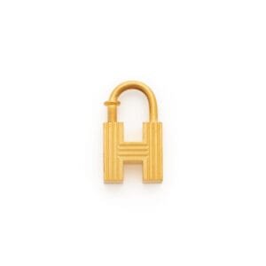 Gold Plated H Logo Cadena Lock Charm, 2000