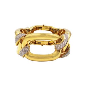 Gold, Platinum, and Diamond Link Bracelet