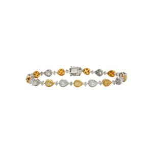 Gold, White Gold, 2.25ctw Yellow Diamond and 2.25ctw Diamond Tennis Bracelet