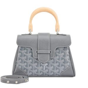 Goyard Grey Goyardine Canvas and Chevroches Calfskin Saïgon Souple Mini Bag Silver Hardware