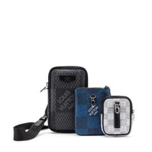 Graphite Damier 3D Modular Pouch Silver Hardware, 2020