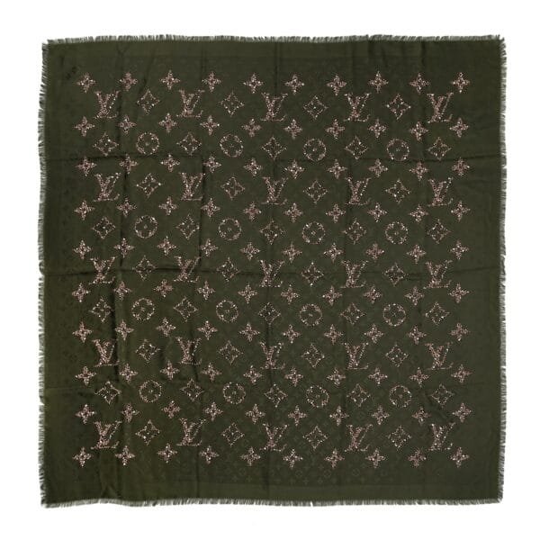 Green and Giant Jungle Monogram Wool and Silk Shawl, 2020
