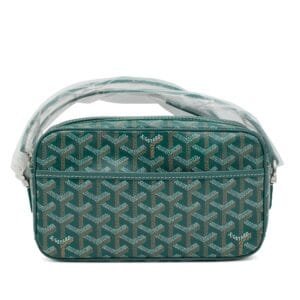 Green Goyardine Canvas and Chevroches Calfskin Cap-Vert PM Bag
