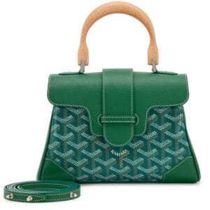 Green Goyardine Canvas and Chevroches Calfskin Saïgon Souple Mini Bag, 2023