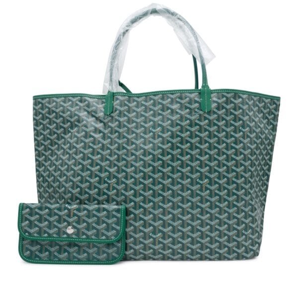 Green Goyardine Canvas and Chevroches Calfskin Saint Louis GM Bag