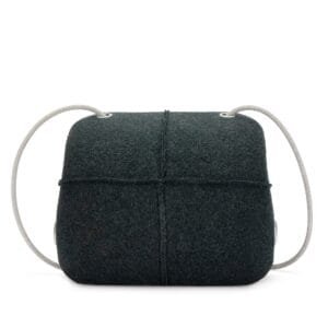 Grey Felt Millennium Shoulder Bag Brushed Silver Hardware, 1997-1999