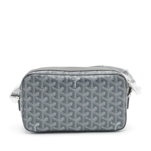 Grey Goyardine Canvas and Chevroches Calfskin Cap-Vert PM Bag